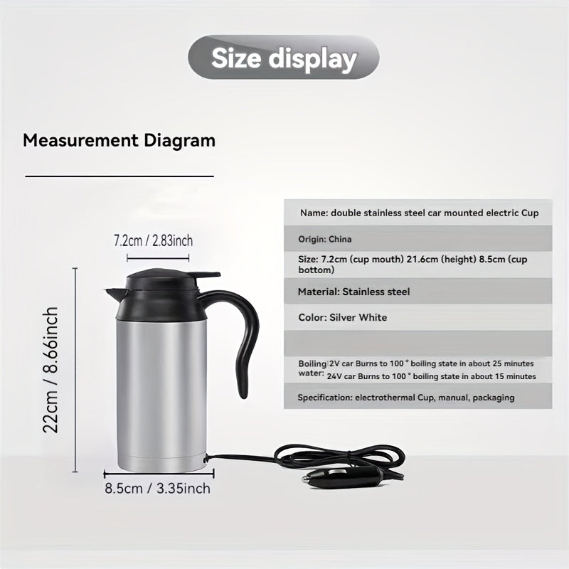 Car Electric Kettle Stainless Portable Boiler-1