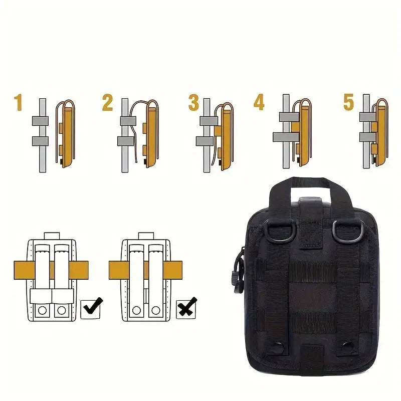 151pcs Portable First Aid Kit(Black, Includes Essential Tools)-4