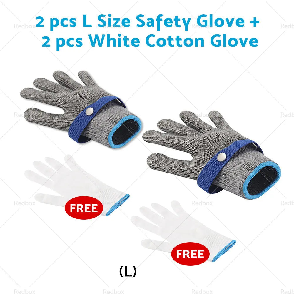 Safety Stainless Steel Cut Proof Stab Resistant Wire Metal Mesh Butcher Gloves-5